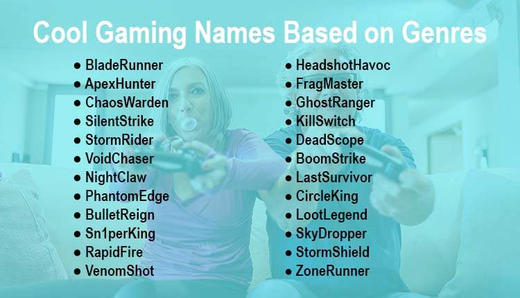 Cool Gaming Names Based on Genres