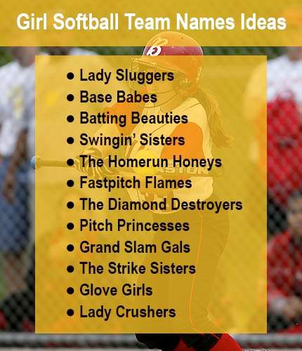 Girl Softball Team Names Ideas