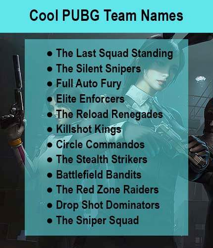 Cool PUBG Team Names